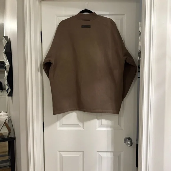 FEAR OF GOD ESSENTIALS Oversized Taupe-Brown Mockneck Sweatshirt COPY - Picture 8 of 8